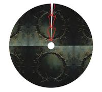 Crown Of Thorns Print Xmas Mat Accessory For Living Room Fireplace Christmas Tree Skirt Holiday Decor