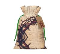 Crown Of Thorns Printed Drawstring Gift Bags,Various Sizes, Bulk Plastic Packaging Bags