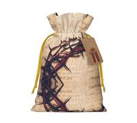 Crown Of Thorns Printed Drawstring Gift Bags,Various Sizes, Bulk Plastic Packaging Bags