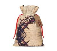 Crown Of Thorns Printed Drawstring Gift Bags,Various Sizes, Bulk Plastic Packaging Bags