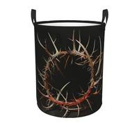 Crown Of Thorns Printing Personalized Circular Dirty Clothes Hamper â€“ Standable Design, Works In Bathroom & Closet