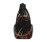 Crown Of Thorns Printing Sling Bag For Men Crossbody Backpack Shoulder Chest Bag Daypack Travel Casual Hiking Outdoor