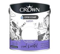 Crown Paint One Coat Satin Pure Brilliant White 0.75 L