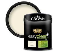 Crown PAINT Soft Linen Washable Matt Emulsion Paint for Walls and Ceilings - Stain Resistant - Light Cream Finish - Use on Walls, Ceilings, Wood or Metal - Low Odour, Tough & Durable - 5L