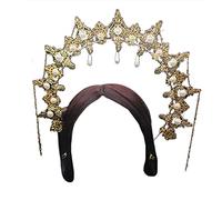 Crown Pearl Beaded Chain Gothic Headband Luxury Accessories Embossed Hollow Headwear Materials