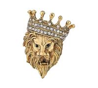 Crown Pel Pin for Men,Vintage Lapel Pin for Men Suits Enamel Backpacks Pins Coat Jacket Lion King Crown Pins Graduation Dress Crystal Brooch Badge, L, Zinc, crystal