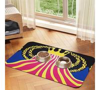 Crown Pet Feeding Mat Dog Cat Eating Food Absorbent Leather Tablecloth for and Water Bowl Waterproof No Stains Quick Dry Non-Slip 17.72 * 11.8IN