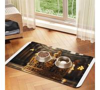 Crown Pet Feeding Mat-Waterproof & Non-Slip Dog and Cat Food Mat-No Stains Quick Dry Dog Water Dispenser Mat
