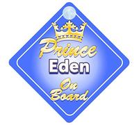 Crown Prince Eden On Board Personalised Baby / Child Boys Car Sign