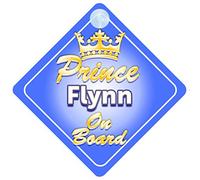 Crown Prince Flynn On Board Personalised Baby / Child Boys Car Sign