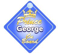 Crown Prince George On Board Personalised Baby / Child Boys Car Sign