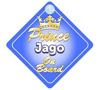 Crown Prince Jago On Board Personalised Baby / Child Boys Car Sign