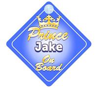 Crown Prince Jake On Board Personalised Baby / Child Boys Car Sign