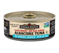 Crown Prince Natural, Albacore Tuna, Solid White - No Salt Added, In Spring Water, 5 oz (142 g)