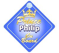 Crown Prince Philip On Board Personalised Baby / Child Boys Car Sign