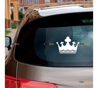Crown Prince Princess King Sticker Decal Vinyl - 2 Pack White 10.2cm - for Car Boat Laptop Cup No Background Die-Cut 0125A5