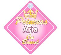 Crown Princess Aria On Board Personalised Baby / Child Girls Car Sign