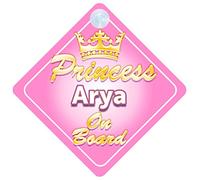Crown Princess Arya On Board Personalised Baby / Child Girls Car Sign