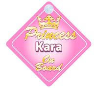 Crown Princess Kara On Board Personalised Baby / Child Girls Car Sign