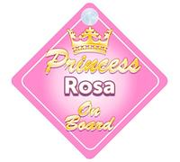Crown Princess Rosa On Board Personalised Baby / Child Girls Car Sign