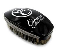 Crown Quality Products 360 Sport Wave Caesar 2.0 Boar Bristle Hairbrush, Medium, Diamond Black - Non-Slip Grip, Waterproof Design