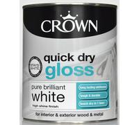 Crown Quick Dry Gloss Paint Pure Brilliant White - 750ml
