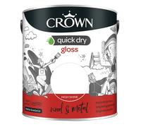 Crown Quick Dry Gloss Paint, Pure Brilliant White 2.5L