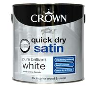 CROWN Quick Dry Satin Paint Brilliant White 2.5 litre