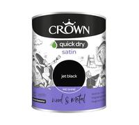 Crown Quick Dry Satin Paint Jet Black Int/Ext Wood, Metal