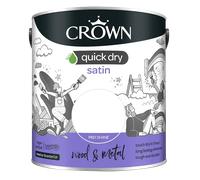 Crown Quick Dry Satin Paint, Pure Brilliant White 2.5L