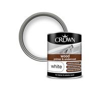 Crown Quick Drying Wood MDF Primer Undercoat WHTE 750ml