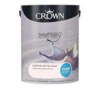 Crown Matt Emulsion Paint, 5L, Creme La Rose