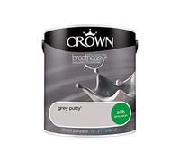 Crown Walls & Ceilings Silk Emulsion Paint Grey Putty - 2.5L