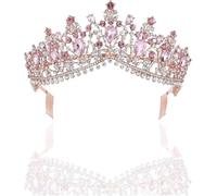 Crown Rose Gold Pink Diamond Bridal Original Headband Comb Tiara Hair Accessories