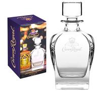 Crown Royal Glass Whiskey Decanter - 750ml Elegant Glass Decanter with Stopper - Officially Licensed Barware for Bourbon, Scotch & Cocktails Compatible