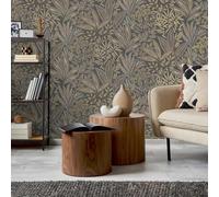 CROWN Sahara Leaf Deep Mocha Wallpaper M1785