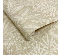 Crown Sahara Leaf Natural Beige Tropical Leaf Wallpaper M1782