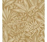 Crown Wallpaper Sahara Leaf M1781 – Botanical Textured – Ochre