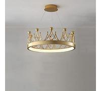 Crown Shape Vintage Mosaic Pendant Light Luxury LED Lights Chandelier Retro Gold Dimmable Ceiling Light Fixture Personality Crystal Decoration 16'' Fits High Ceilings Loft Bedroom