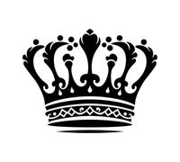 Crown Silhouettes symbolizing Power and Authority on and Wall Vinyl Sticker Decor 40x51.6cm Art Mural Painting Black
