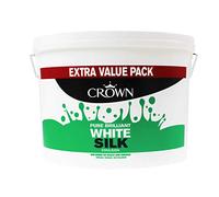 Crown Silk Wall & Ceiling Paint Emulsion - Pure Brilliant White - 7.5 litres
