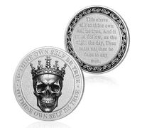 Crown Skull Sobriety Coin | Recovery Coin for Alcoholics Anonymous and Narcotics Anonymous - Celebrate Sobriety Milestones and Achievements, Non-Religious Sobriety Gifts for Men & Women
