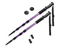 Crown Sporting Goods Shock-Resistant Adjustable Trekking Pole and Hiking Staff (Set of 2), Purple, 43-Inch