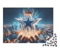 Crown Star City 1000 Piece Jigsaw Puzzle A Glowing Star with Crown for Adults Educational Game Home Decoration Challenge High Difficulty Male And Female Birthday 52x38cm/1000pcs Gifts
