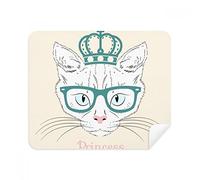 Crown Sunglass White Cat Princess Phone Screen Cleaner Glasses Cleaning Cloth 2pcs Suede Fabric