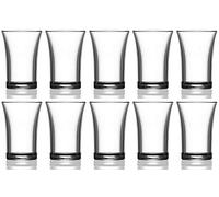 Crown Supplies Plastic Shot Glass Clear CE Marked Reusable Polystyrene 35ml Pack of 10