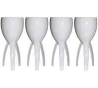 Crown Supplies Wine Glass White - Tristem Reusable Polycarbonate Plastic 312ml/11oz - Pack of 4