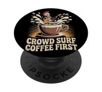 Crown Surf Coffee First Punk Rock Music PopSockets Adhesive PopGrip