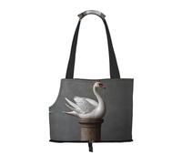 Crown Swan Printed pet Shoulder Bag - Foldable Design, Small cat and Dog Travel Bag