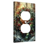 Crown Switch Cover Plates Autumn Red Fox for Holiday Winter Wall Decor Home Wall Decor Single Duplex Plug Standard Size